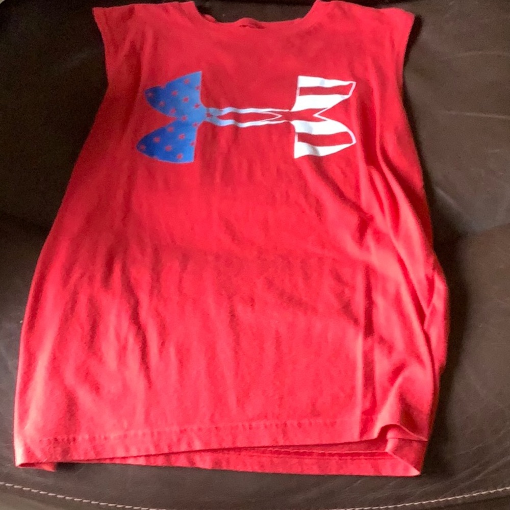 Under Armour Sleeveless T-Shirt Red Youth Medium